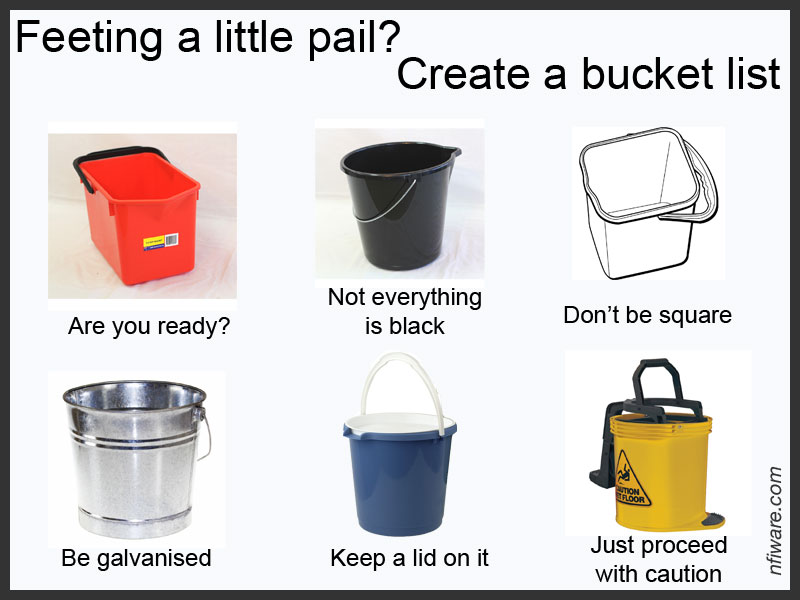Feeling pail? Create a bucket list